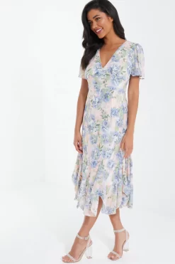 Pink Floral Midi Dress 9 Pink Floral Midi Dress -Women Clothing Sale 00100037373 XS scaled
