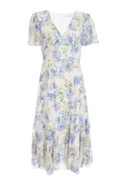 Pink Floral Midi Dress