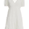 White Chiffon Floral Smock Mini Dress