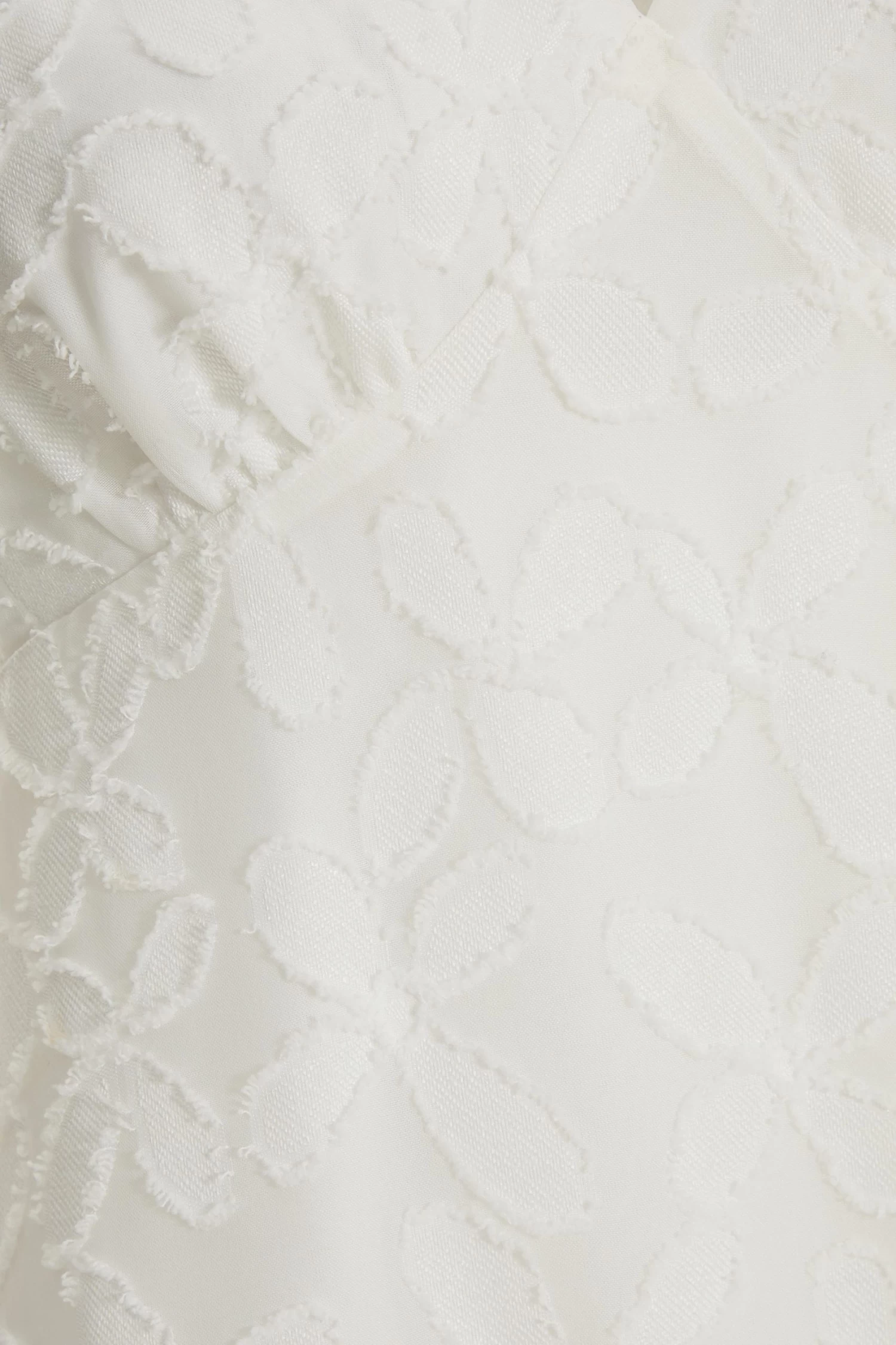 White Chiffon Floral Smock Mini Dress 6 White Chiffon Floral Smock Mini Dress - Image 6