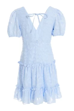 Blue Chiffon Floral Smock Mini Dress -Women Clothing Sale 00100037384 ZB scaled