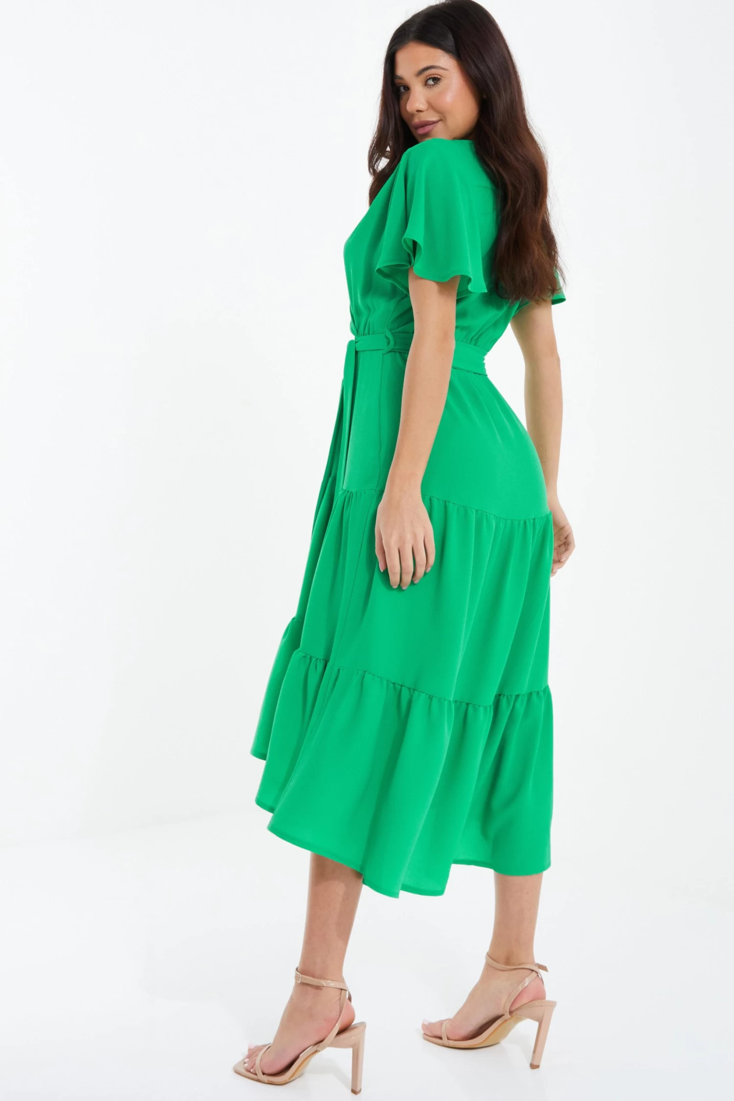 Jade Green Dip Hem Midi Dress 3 Jade Green Dip Hem Midi Dress - Image 3