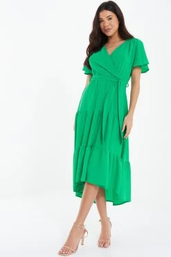 Jade Green Dip Hem Midi Dress 9 Jade Green Dip Hem Midi Dress -Women Clothing Sale 00100037388 XS