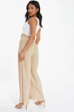 Petite Stone Pleated Wide Leg Trousers -Women Clothing Sale 00100037395 XB scaled