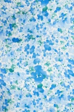 Blue Floral Knot Front Midi Dress -Women Clothing Sale 00100037426 ZS scaled