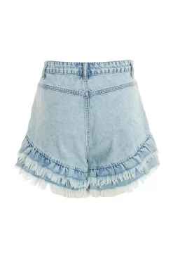 Light Blue Denim Frill Shorts 10 Light Blue Denim Frill Shorts -Women Clothing Sale 00100037430 ZB scaled