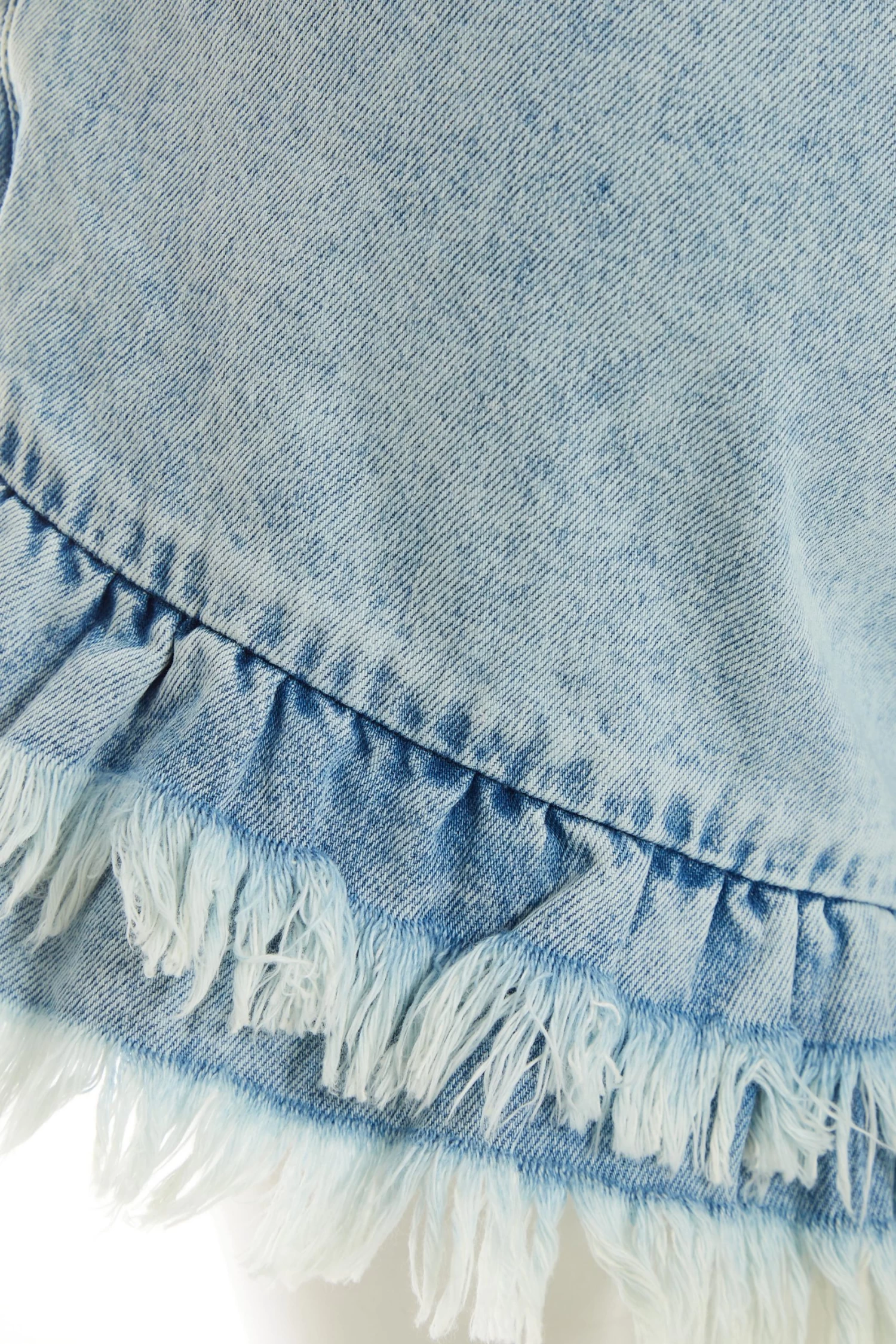 Light Blue Denim Frill Shorts 6 Light Blue Denim Frill Shorts - Image 6