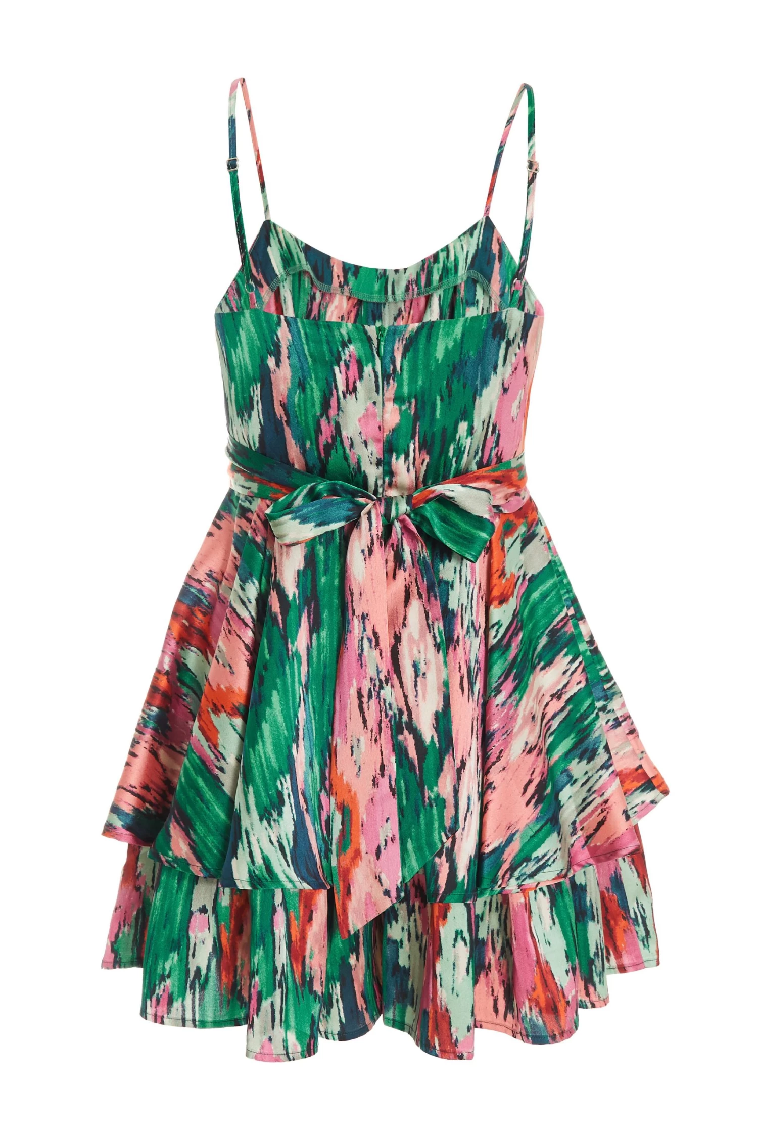 Green Satin Marble Print Playsuit 5 Green Satin Marble Print Playsuit - Image 5