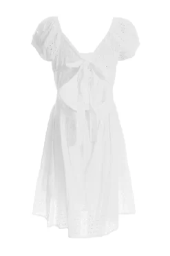 Cream Broderie Tie Back Mini Dress 10 Cream Broderie Tie Back Mini Dress -Women Clothing Sale 00100037440 ZB scaled