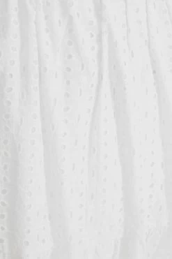 Cream Broderie Tie Back Mini Dress -Women Clothing Sale 00100037440 ZS