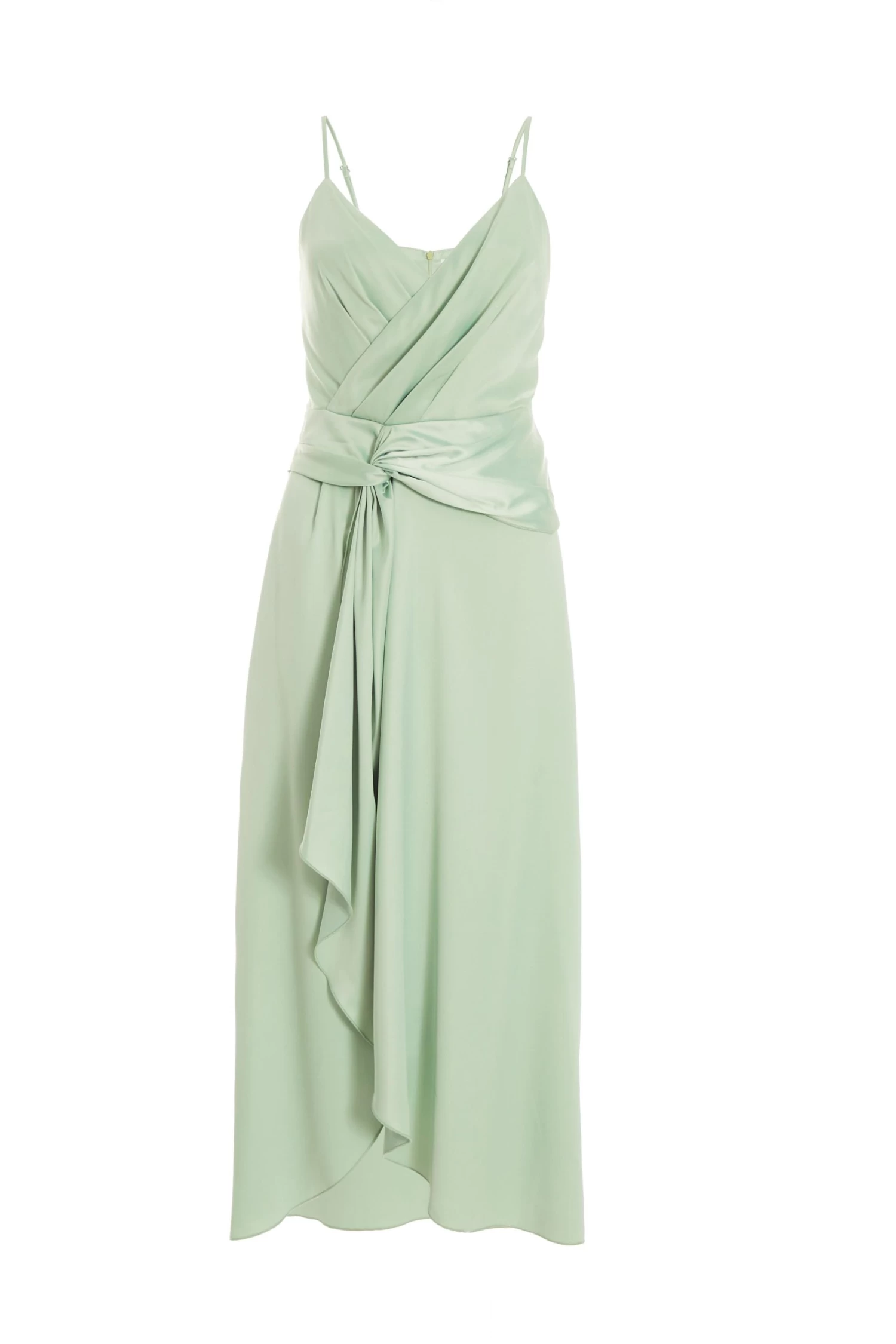 Sage Satin Knot Midi Dress 1 Sage Satin Knot Midi Dress