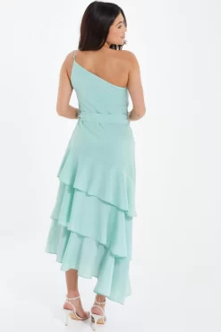 Mint Textured Chiffon One Shoulder Midaxi Dress 8 Mint Textured Chiffon One Shoulder Midaxi Dress -Women Clothing Sale 00100037454 XB scaled