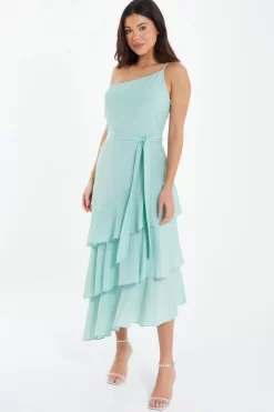 Mint Textured Chiffon One Shoulder Midaxi Dress 9 Mint Textured Chiffon One Shoulder Midaxi Dress -Women Clothing Sale 00100037454 XS scaled