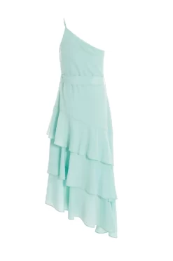 Mint Textured Chiffon One Shoulder Midaxi Dress 10 Mint Textured Chiffon One Shoulder Midaxi Dress -Women Clothing Sale 00100037454 ZB scaled