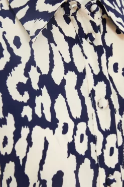 Navy Animal Print Shirt Mini Dress 11 Navy Animal Print Shirt Mini Dress -Women Clothing Sale 00100037456 ZS scaled