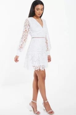 White Lace Skater Dress -Women Clothing Sale 00100037466 XS scaled