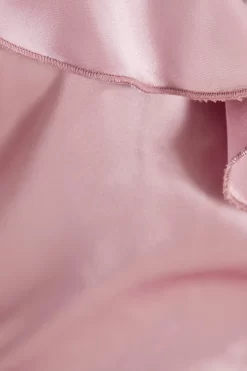 Pink Satin Wrap Frill Midi Dress -Women Clothing Sale 00100037468 ZS scaled