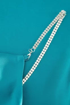 Aqua Blue Diamante Satin Mini Dress 11 Aqua Blue Diamante Satin Mini Dress -Women Clothing Sale 00100037469 ZS scaled