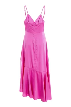 Hot Pink Satin Asymmetric Midi Dress 10 Hot Pink Satin Asymmetric Midi Dress -Women Clothing Sale 00100037474 ZB scaled