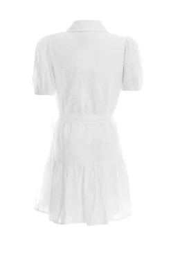 White Embroidered Mini Shirt Dress 10 White Embroidered Mini Shirt Dress -Women Clothing Sale 00100037476 ZB scaled