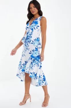 Blue Floral Dip Hem Frill Midi Dress 9 Blue Floral Dip Hem Frill Midi Dress -Women Clothing Sale 00100037491 XS scaled