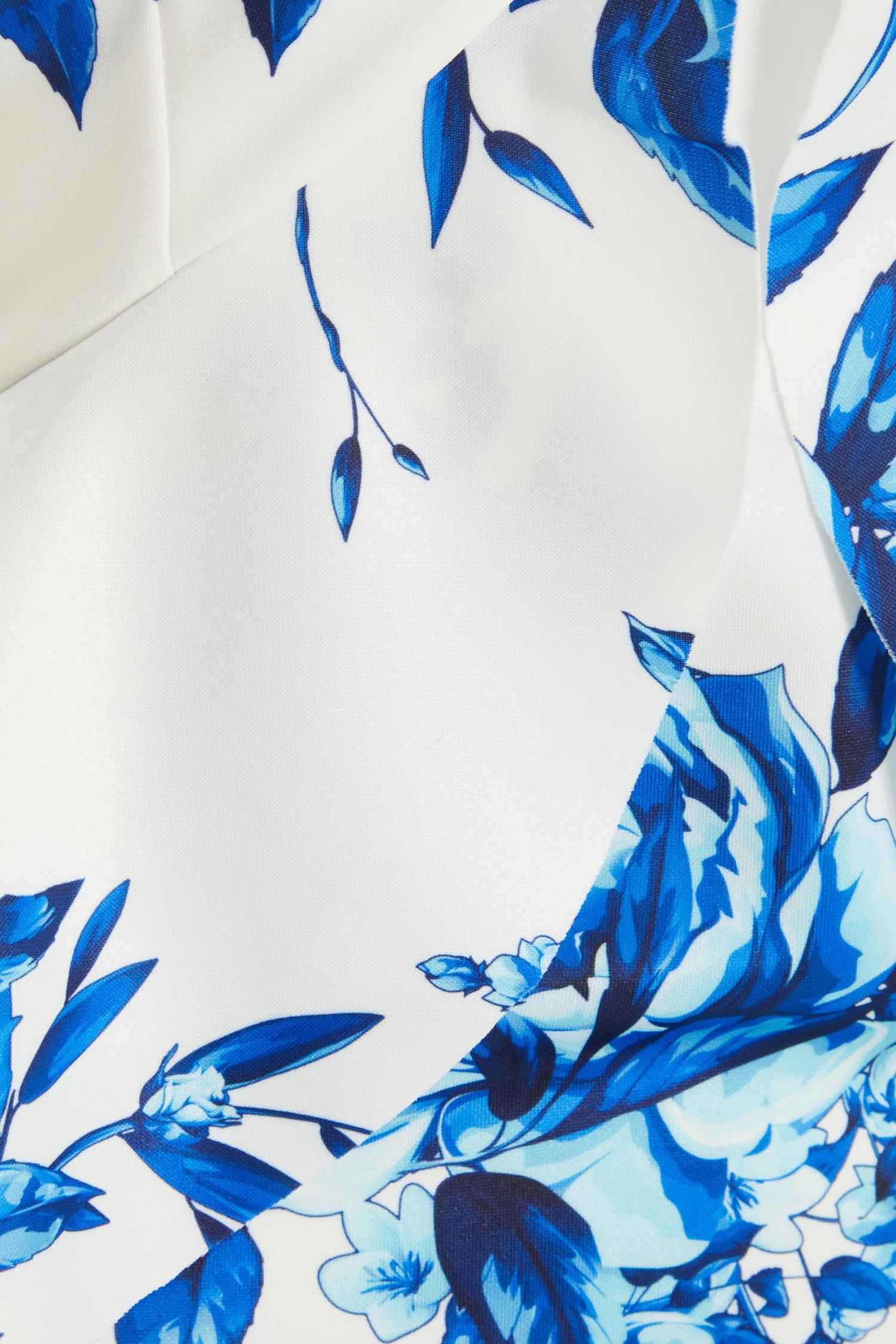 Blue Floral Dip Hem Frill Midi Dress 6 Blue Floral Dip Hem Frill Midi Dress - Image 6