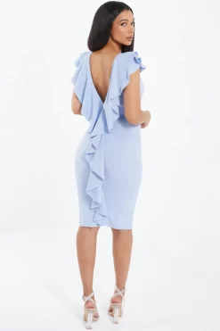 Light Blue Frill Bodycon Midi Dress 8 Light Blue Frill Bodycon Midi Dress -Women Clothing Sale 00100037495 XB scaled