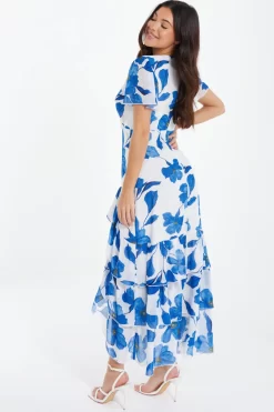 Blue Chiffon Floral Wrap Midaxi Dress 8 Blue Chiffon Floral Wrap Midaxi Dress -Women Clothing Sale 00100037499 XB scaled