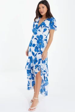 Blue Chiffon Floral Wrap Midaxi Dress 9 Blue Chiffon Floral Wrap Midaxi Dress -Women Clothing Sale 00100037499 XS scaled