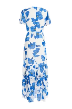 Blue Chiffon Floral Wrap Midaxi Dress 10 Blue Chiffon Floral Wrap Midaxi Dress -Women Clothing Sale 00100037499 ZB scaled