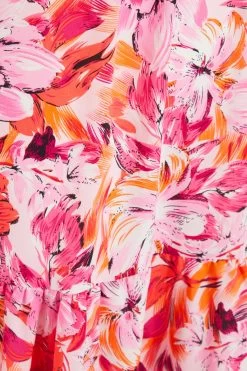 Pink Floral Cross Front Maxi Dress 11 Pink Floral Cross Front Maxi Dress -Women Clothing Sale 00100037501 ZS