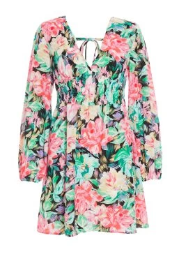 Multicolored Floral Skater Dress