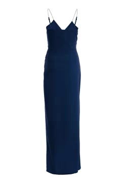 Navy Diamante Wrap Maxi Dress -Women Clothing Sale 00100037574 ZB scaled