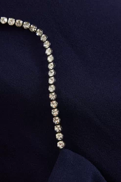 Navy Diamante Wrap Maxi Dress -Women Clothing Sale 00100037574 ZS scaled