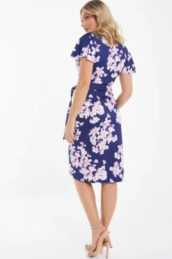 Navy Floral Wrap Midi Dress 8 Navy Floral Wrap Midi Dress -Women Clothing Sale 00100037577 XB scaled