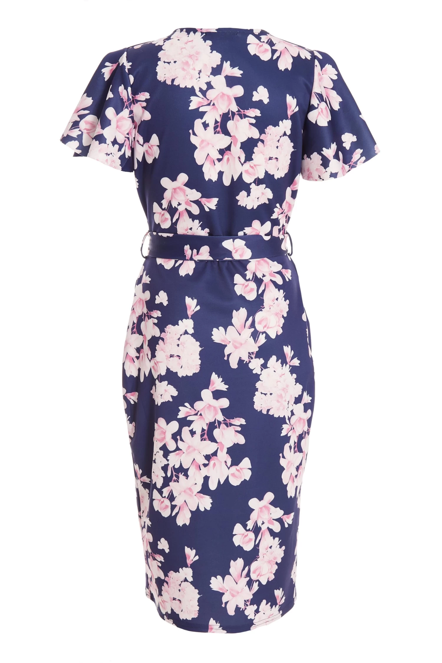 Navy Floral Wrap Midi Dress 5 Navy Floral Wrap Midi Dress - Image 5