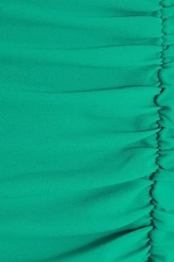 Green Ruched Bardot Maxi Dress 11 Green Ruched Bardot Maxi Dress -Women Clothing Sale 00100037581 ZS