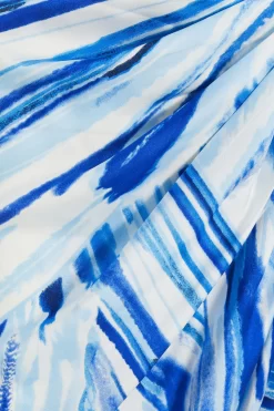 Blue Satin Brush Stroke Ruched Midi Dress 11 Blue Satin Brush Stroke Ruched Midi Dress -Women Clothing Sale 00100037587 ZS scaled