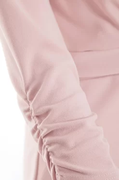 Pink Wrap Tie Midi Dress -Women Clothing Sale 00100037620 ZS scaled