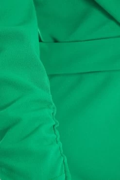 Jade Green Wrap Tie Midi Dress -Women Clothing Sale 00100037621 ZS