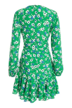 Green Floral Print Skater Mini Dress 10 Green Floral Print Skater Mini Dress -Women Clothing Sale 00100037629 ZB scaled