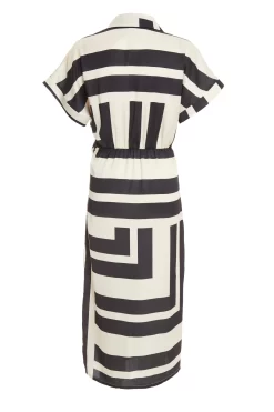 Stone Satin Stripe Print Midi Shirt Dress 10 Stone Satin Stripe Print Midi Shirt Dress -Women Clothing Sale 00100037714 ZB scaled