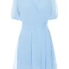 Light Blue Jacquard Skater Dress