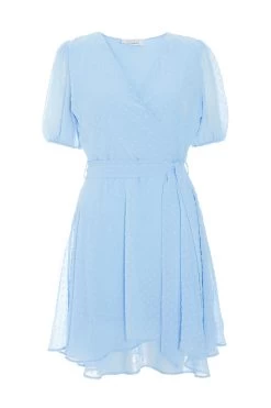Light Blue Jacquard Skater Dress