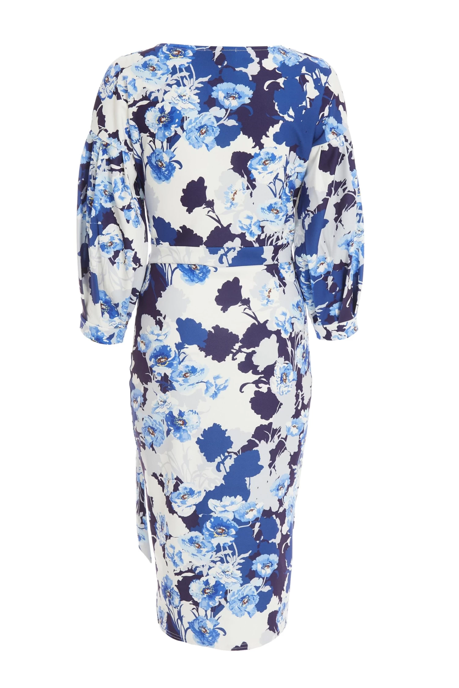 Navy Floral Wrap Midi Dress 5 Navy Floral Wrap Midi Dress - Image 5