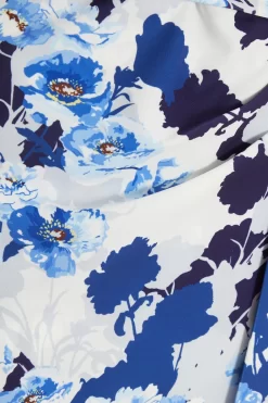 Navy Floral Wrap Midi Dress -Women Clothing Sale 00100037771 ZS scaled