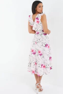 Light Pink Floral Dip Hem Midi Dress 8 Light Pink Floral Dip Hem Midi Dress -Women Clothing Sale 00100037776 XB scaled