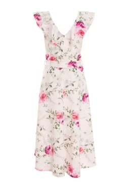 Light Pink Floral Dip Hem Midi Dress 10 Light Pink Floral Dip Hem Midi Dress -Women Clothing Sale 00100037776 ZB scaled