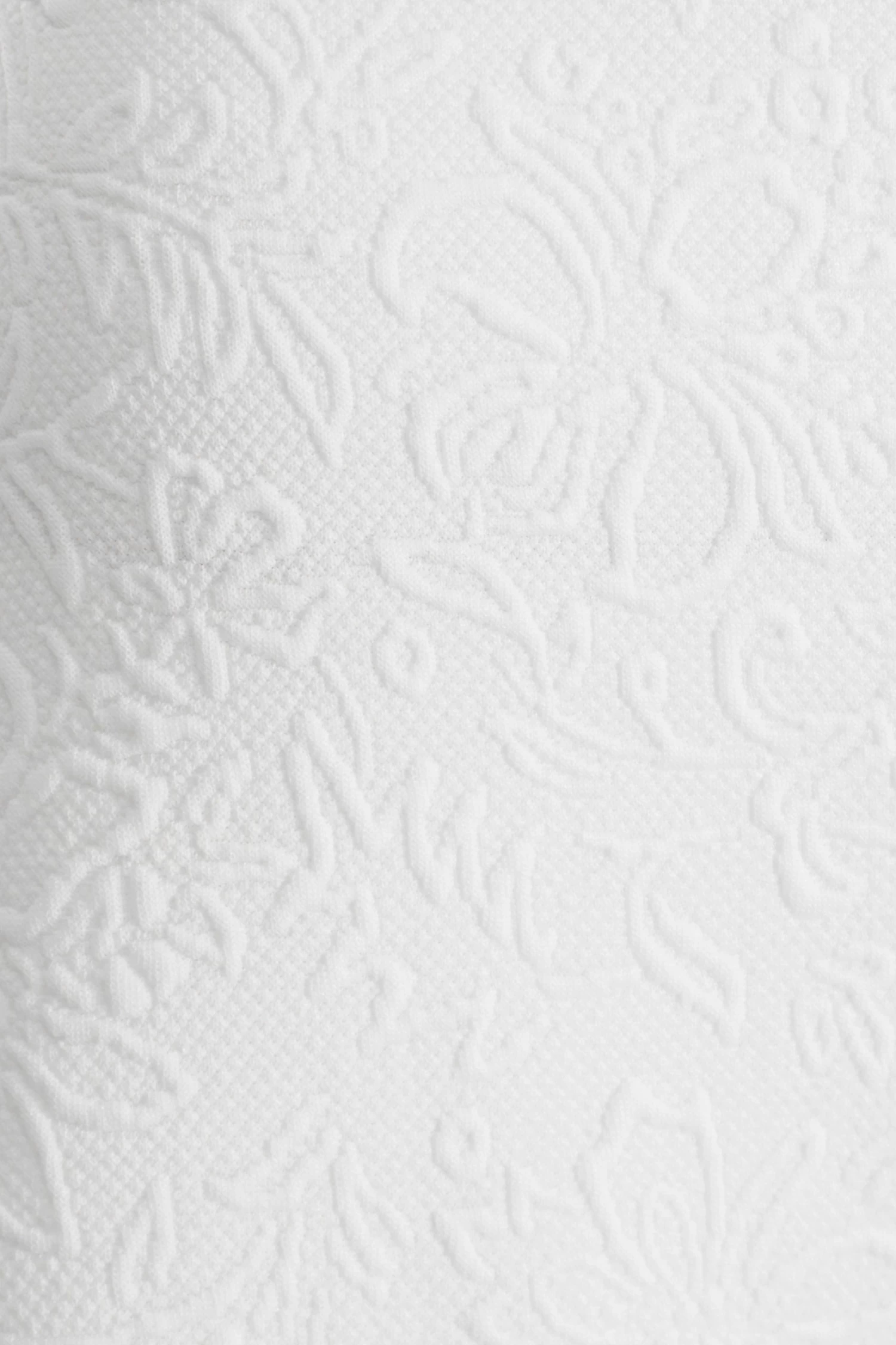 White Jacquard Print Dip Hem Midi Dress 6 White Jacquard Print Dip Hem Midi Dress - Image 6