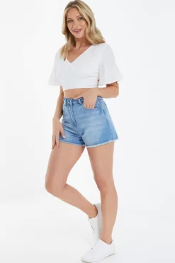Light Blue Denim Diamante Shorts 9 Light Blue Denim Diamante Shorts -Women Clothing Sale 00100037857 XS scaled